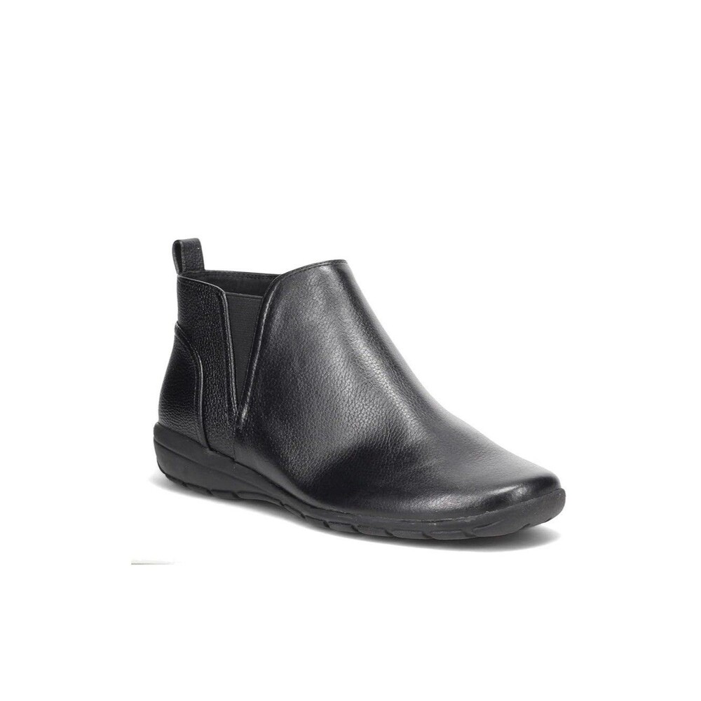 Easy Spirit Womens 7.5 M Black Aerial Leather Flat Ankle Booties NIB TB5